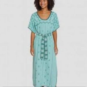 Zara Teal Embroidered Tunic